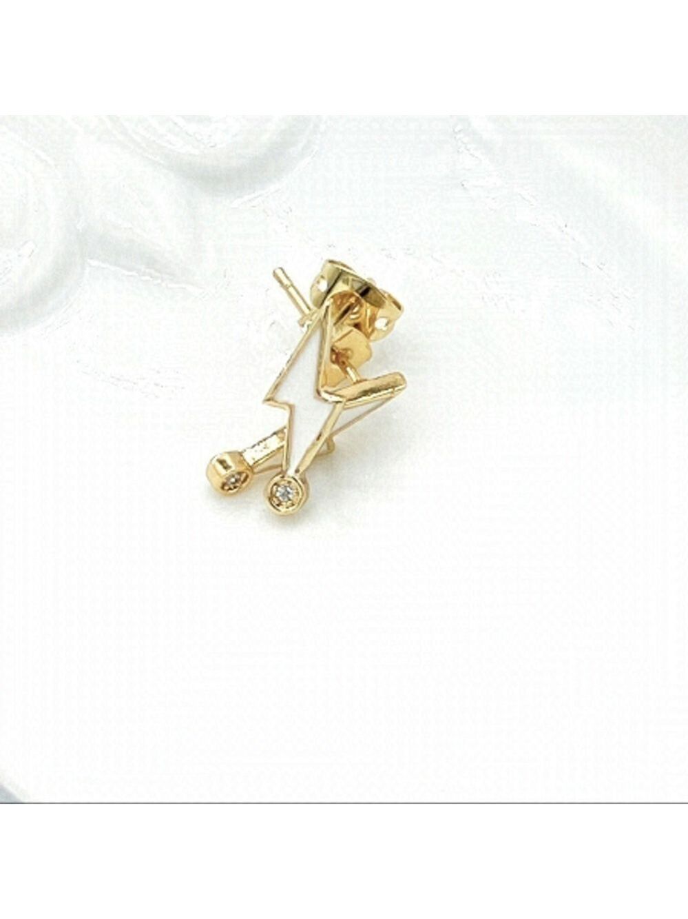 Enamel lightening bolt earrings.